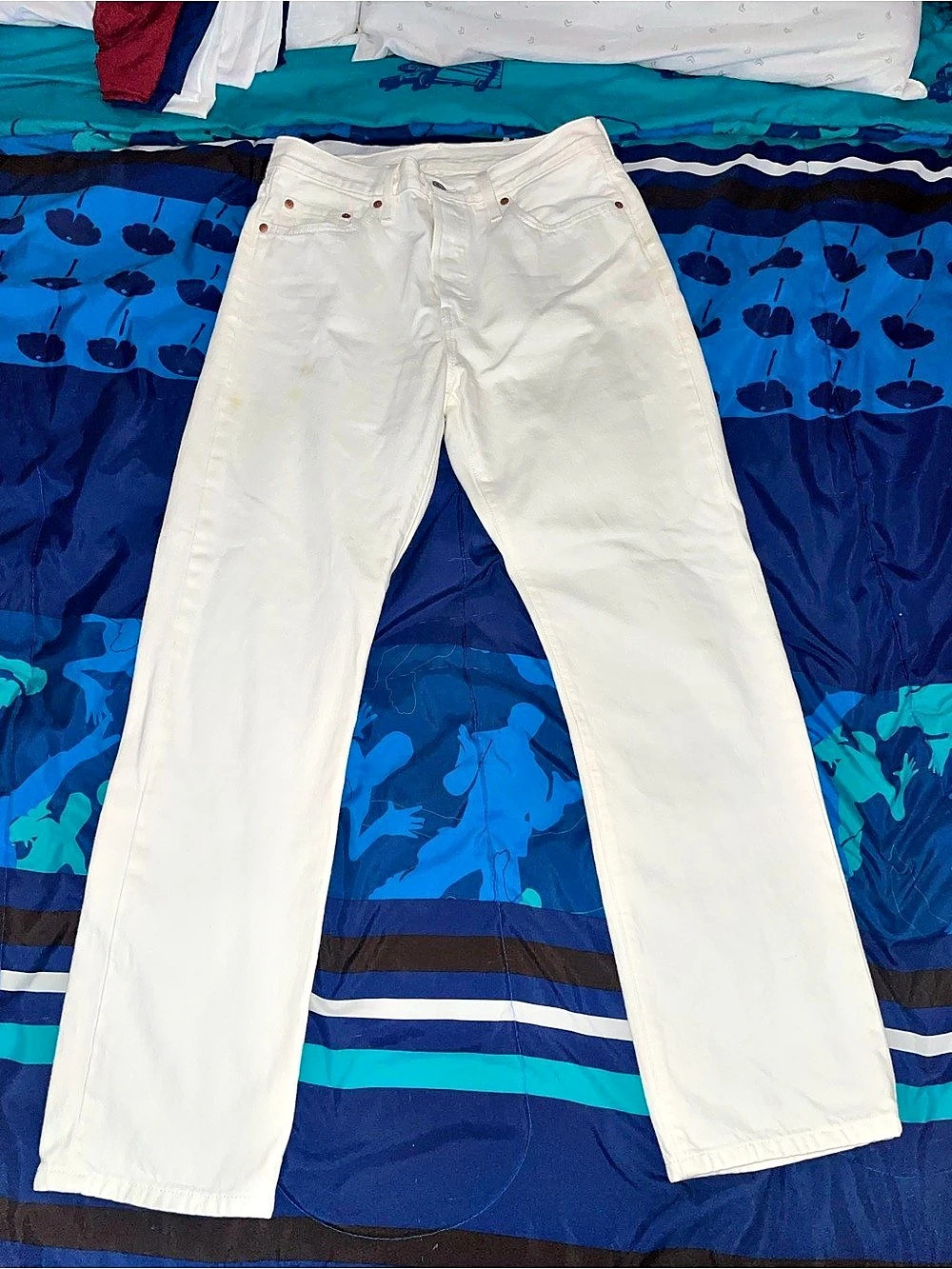 Levi's 501 Straight Leg White Waist 29 Length 30